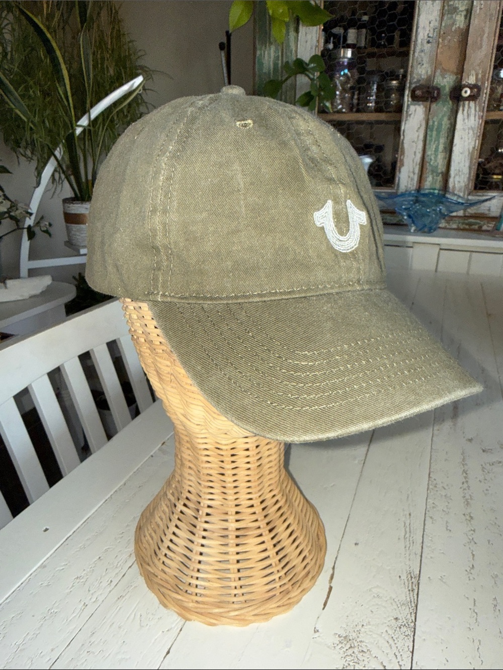 True Religion Horseshoe Lines Logo Green Baseball Cap